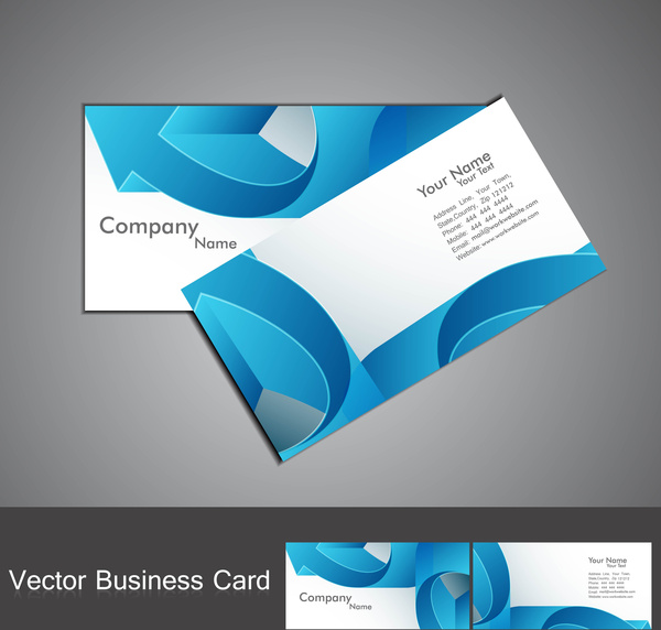 Абстрактные Синяя стрелка красочные стильный набор дизайн визитной карточки