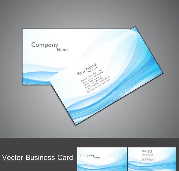 abstrato onda colorida azul cartão de negócios conjunto