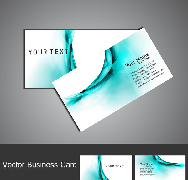 abstrakte blaue bunt Welle Business Karten-set