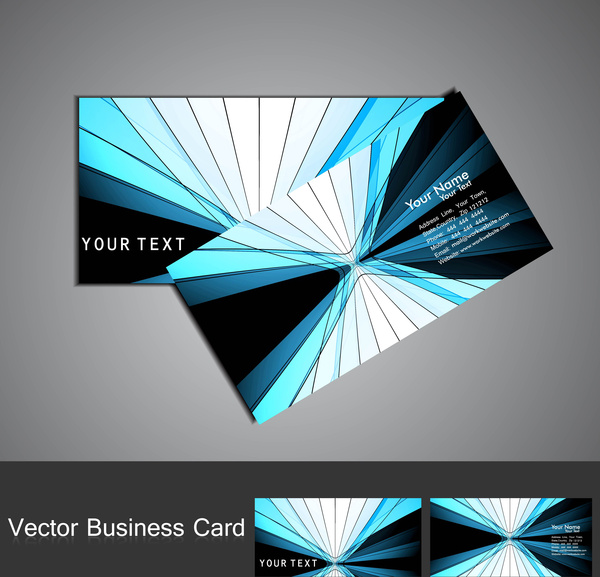 abstrak gelombang warna-warni biru bisnis kartu set
