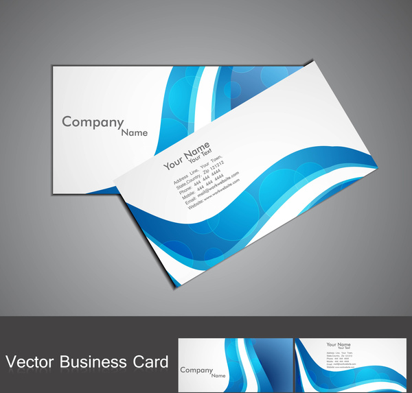 abstrato onda colorida azul cartão de negócios conjunto