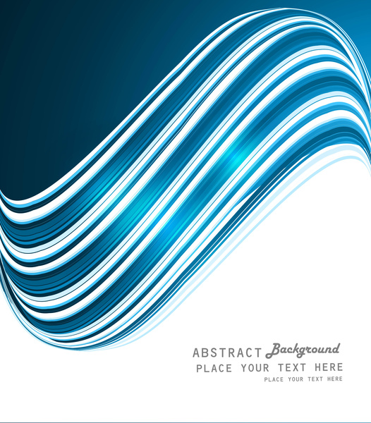 抽象的なブルー テクノロジー カラフルな光沢のある波ベクトル