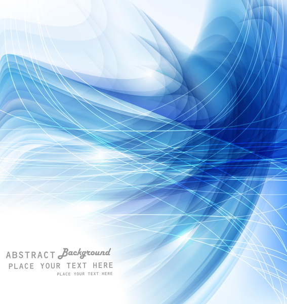 抽象的なブルー テクノロジー スタイリッシュでカラフルな生地波デザイン