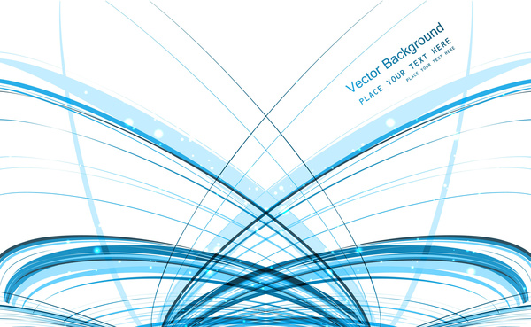 抽象的なブルー テクノロジー スタイリッシュ ライン カラフルな波ベクトル デザイン