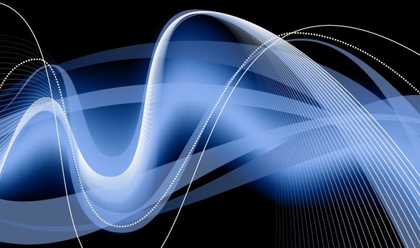 ondas azules abstractas fondo gráfico vectorial editable