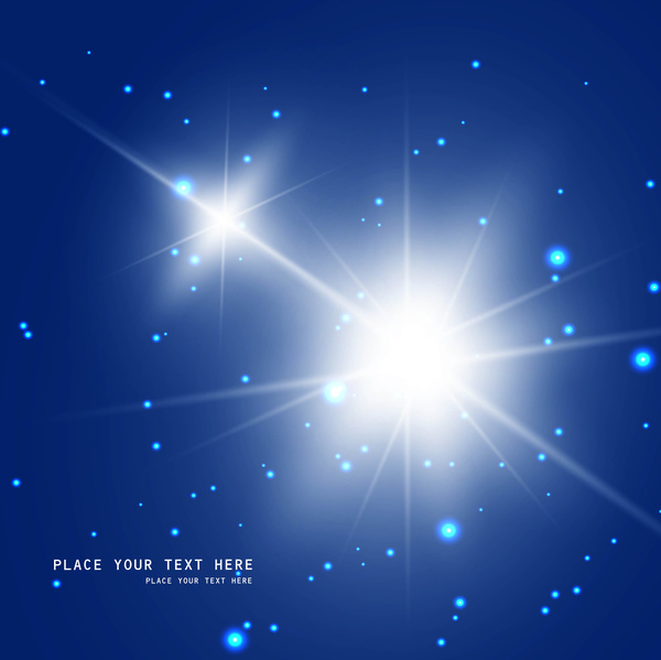 抽象的な明るい青色の光沢のある星背景ベクトル