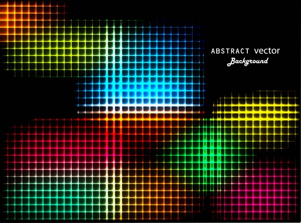 抽象的な明るくカラフルな動的なモザイクの光沢のあるベクトルの背景