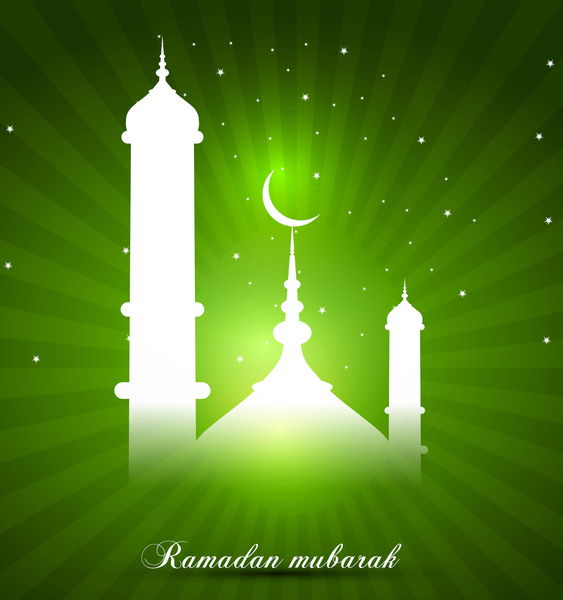 abstrak terang warna-warni hijau ramadhan kareem vektor desain