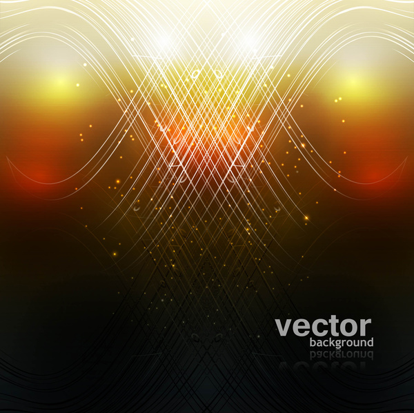 Abstract Bright Colorful Lines Wave Vector Background