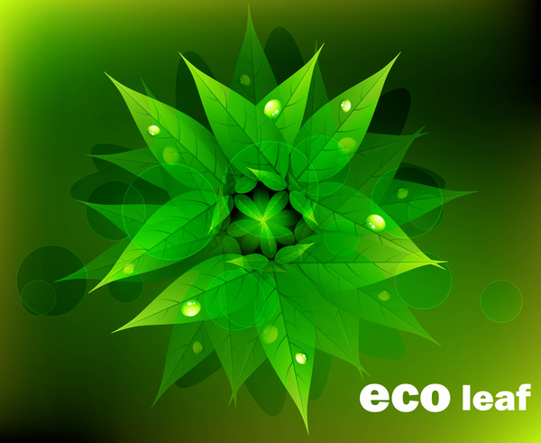 抽象的な明るくカラフルな自然エコ緑渦巻生活ベクトル