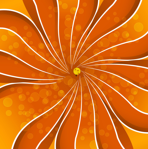 Desain retro swirl Floral vector cerah abstrak