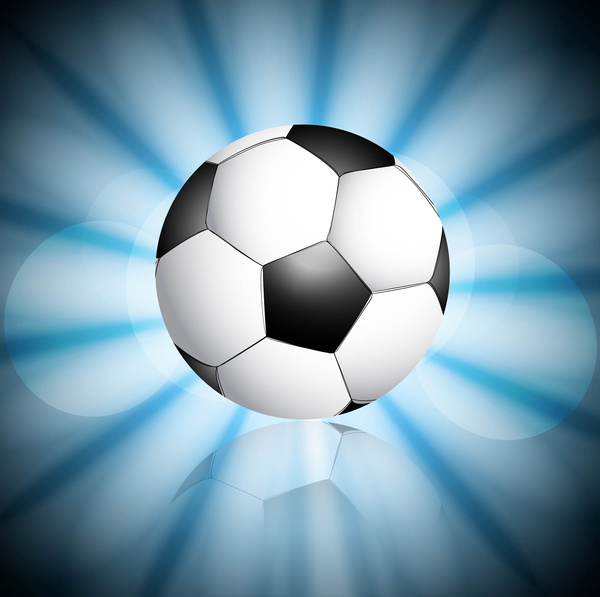 abstrak sepak bola cerah refleksi biru warna-warni desain ilustrasi