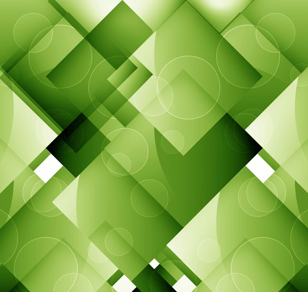 抽象明亮的綠色五顏六色的正方形概念向量