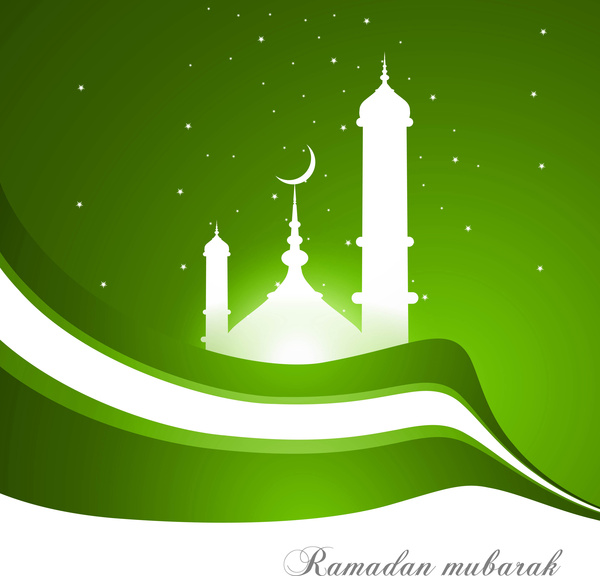 vetor de kareem ramadan abstrato onda colorida verde brilhante