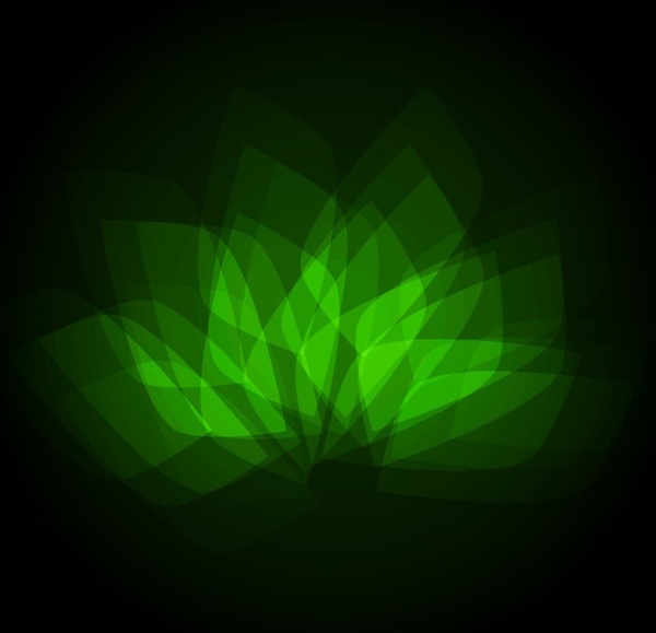 抽象明亮的綠色幾何花向量例證