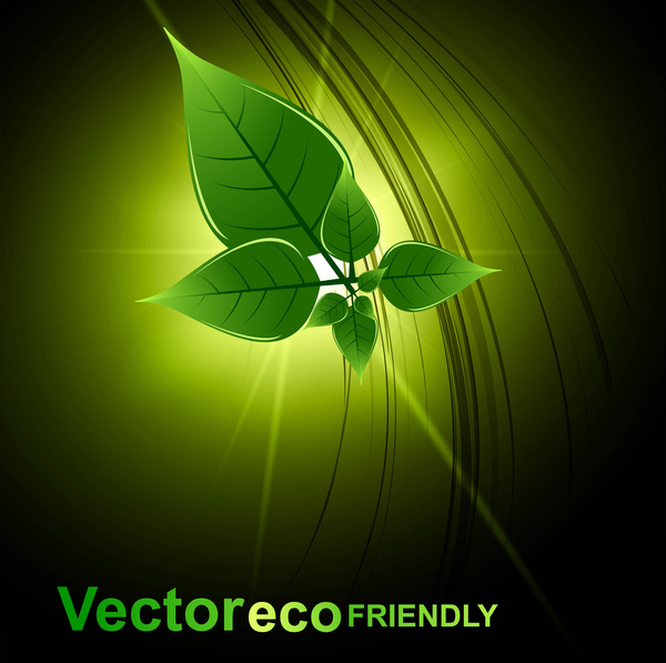 Resumen vector brillante verde natural eco vida diseño
