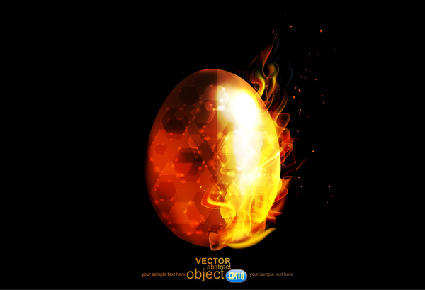 abstracta del huevo fuego ardiente