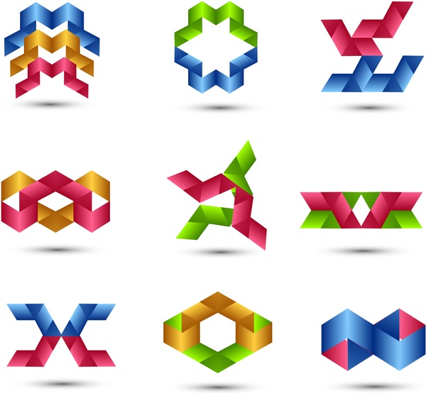 аннотация бизнес красочные блестящие набор векторных иконок