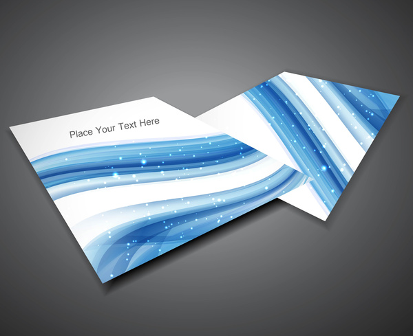 vector de onda azul de folleto corporativo de negocio abstracto