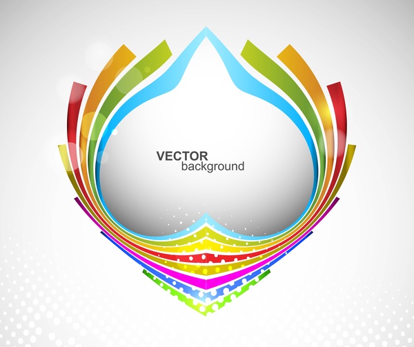 vettore astratto business tecnologia arcobaleno colorato cerchio d'onda vettore bianco
