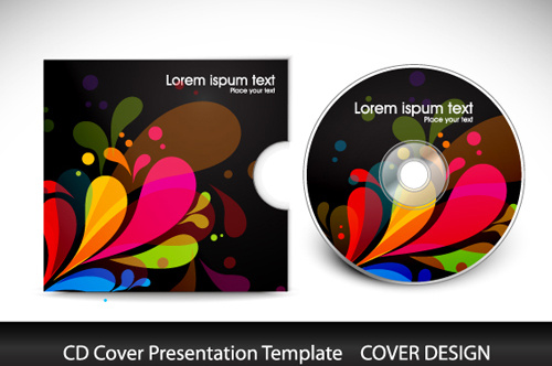 abstrak cd cover presentasi desain vektor