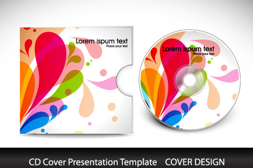 abstrak cd cover presentasi desain vektor