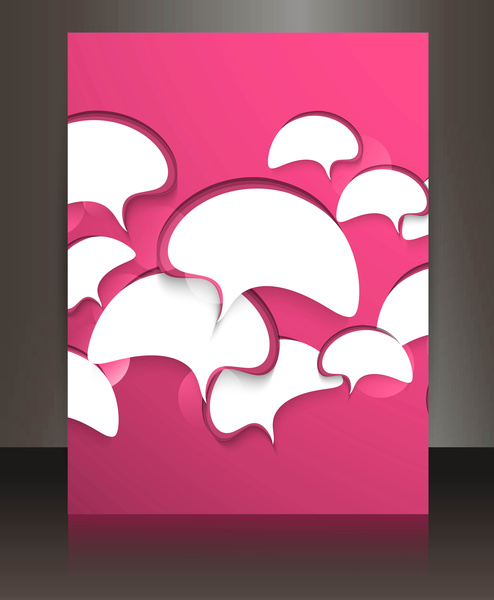 abstrak chatting gelembung brosur refleksi Floral vector