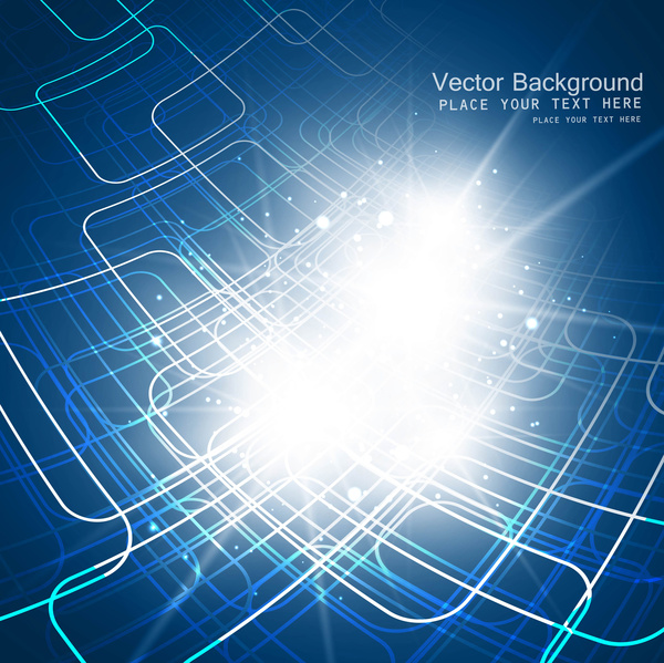Fondo de vector de estrellas de tecnología brillante círculo abstracto azul
