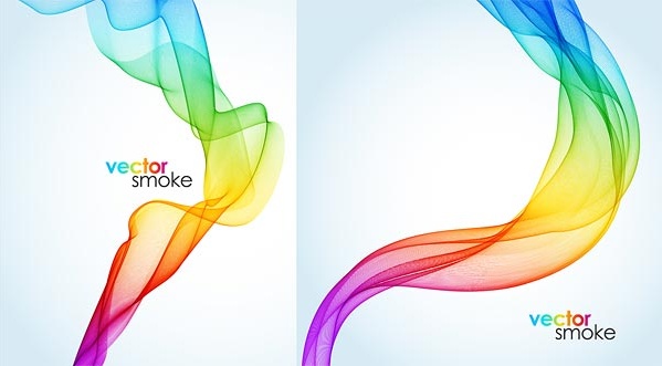 着色された煙の抽象的な背景のデザインのベクトル