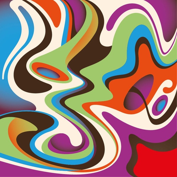 gelombang melengkung berwarna-warni abstrak latar belakang vektor ilustrasi