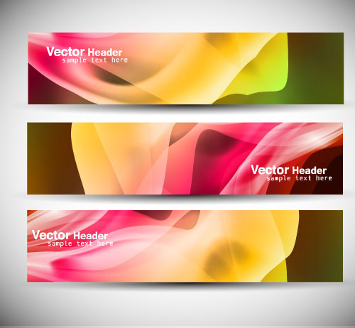 vector de banner de elementos de diseño abstracto colorido
