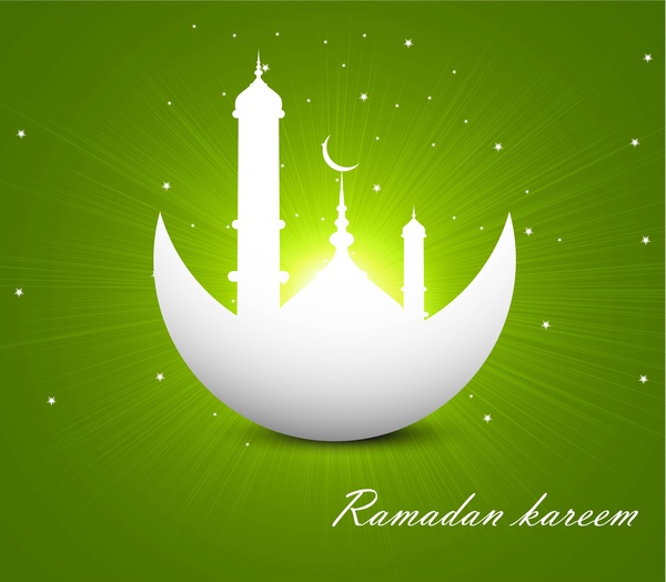 warna-warni hijau ramadhan kareem latar belakang vektor abstrak