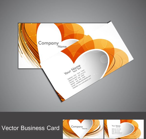 abstrak berwarna-warni jantung kartu set vektor desain