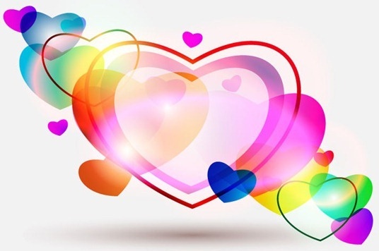 Sevgililer günü için soyut renkli kalpler