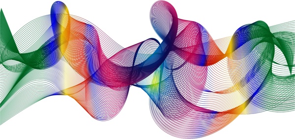 eğri tarzı ile soyut renkli net vektör çizim