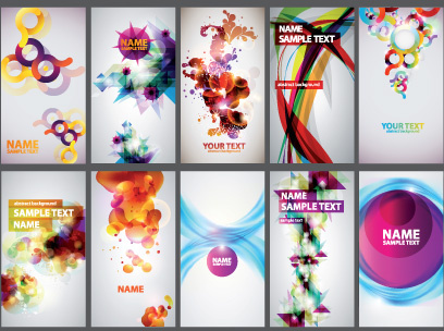 abstrato colorido conjunto de cartões de visita vetor de elementos