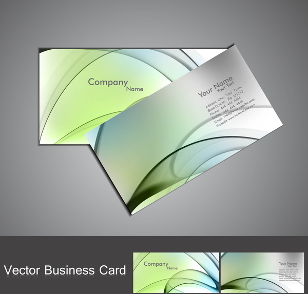 Абстрактные красочные волны визитная карточка набор дизайн вектор