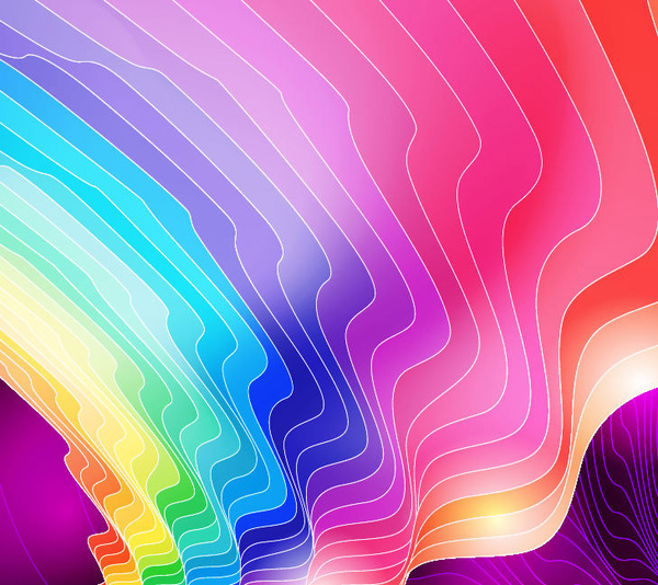 Vektor Abstrak gelombang yang berwarna-warni