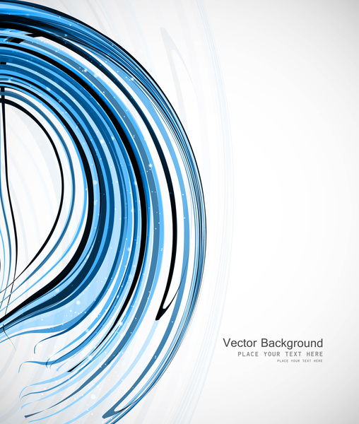 abstrakte farbenfrohe blaue Linie Swril Technologie Welle Vektor