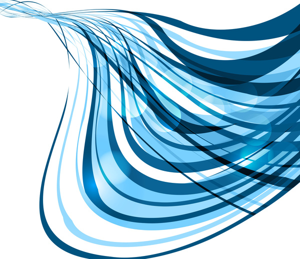 diseño de vector abstracto colorido azul línea onda