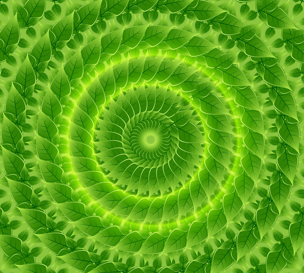 抽象生態明亮的綠色生活迴圈向量設計