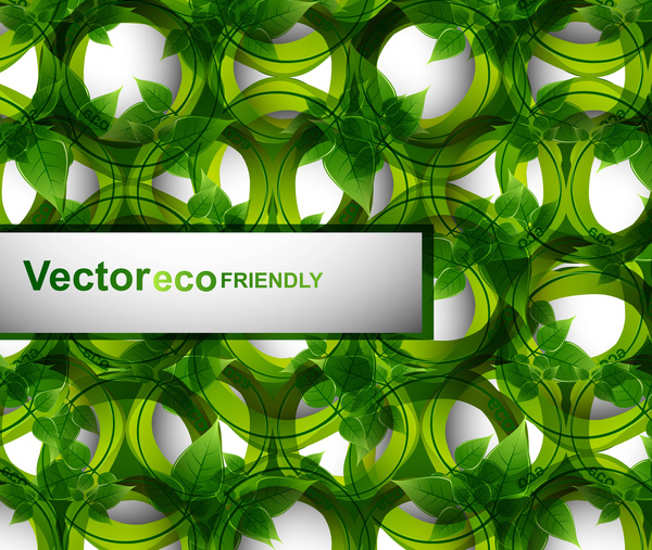 抽象的なエコ明るい緑生活サークル ベクター デザイン
