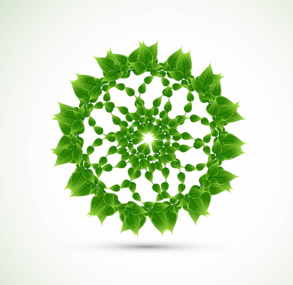 Resumen eco verde vida vector marco de círculo