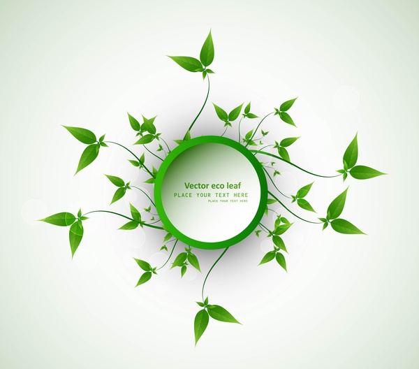 Desain vektor abstrak eco hijau hidup lingkaran frame