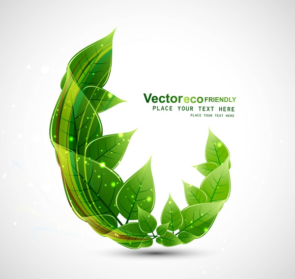 abstrak eco hijau hidup mengkilap vektor