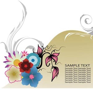 modelo de vetor abstrato arte floral design elementos página título projeto