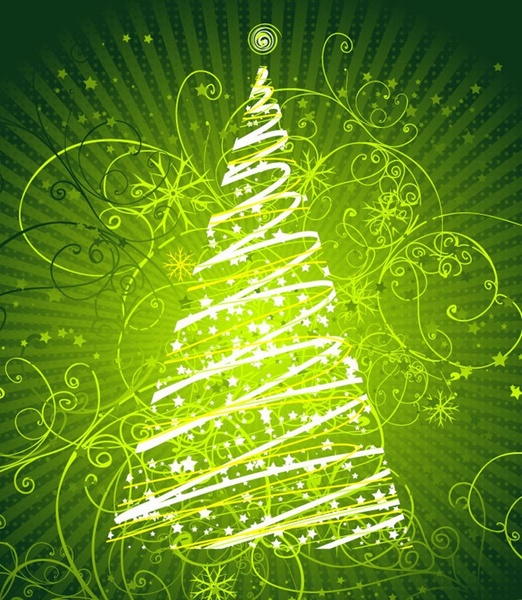 Абстрактный цветочный Рождественская елка векторной графики