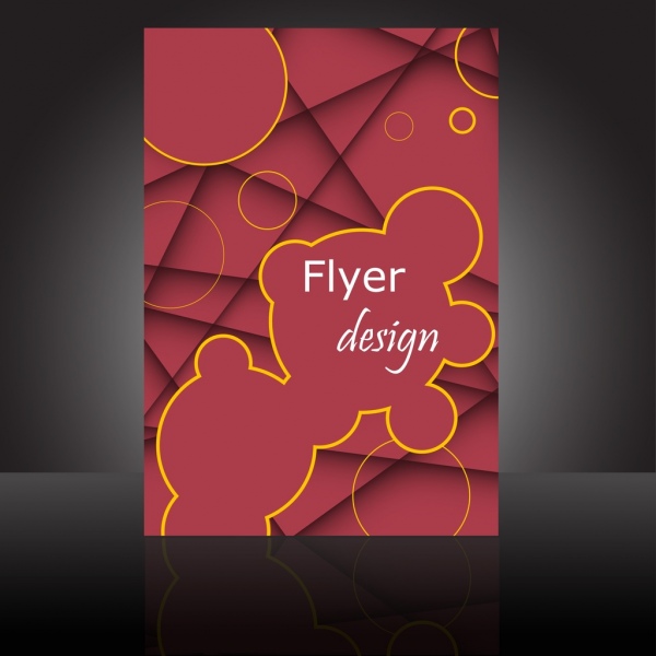 sketsa flyer abstrak geometris cara lingkaran dekoratif