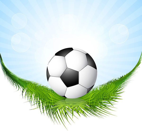 ออกแบบเวกเตอร์นามธรรมฟุตบอลหญ้าคลื่นมีสีสัน