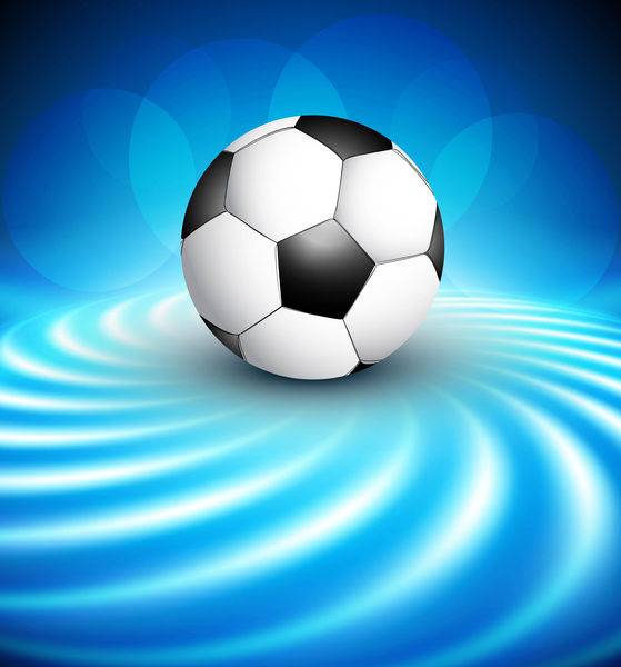 นามธรรมฟุตบอลสีฟ้าสะท้อนคลื่นมีสีสันออกแบบภาพประกอบ